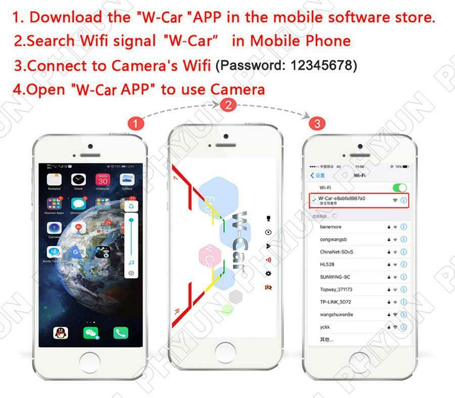 Wireless WiFi Camera Truck RV Trailer Bus Front Rear View Backup Reverse Camera
