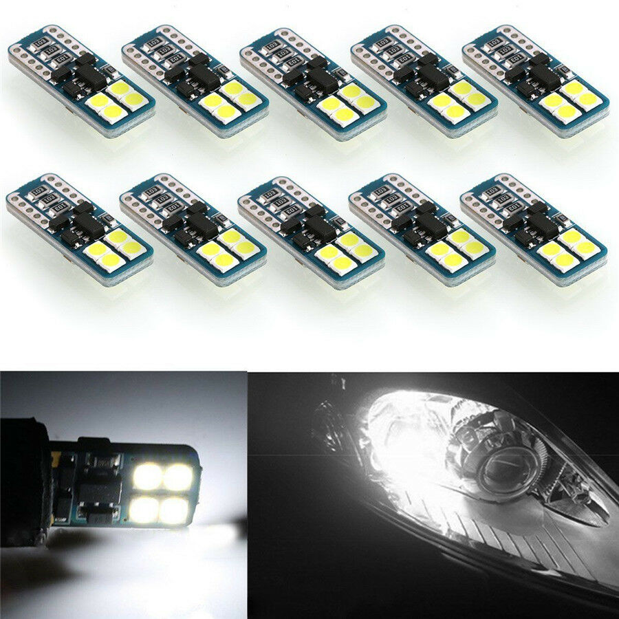 10x T10 CAN-BUS Error Free Wedge 194 168 W5W LED Bulbs White 3030 8SMD LED Light