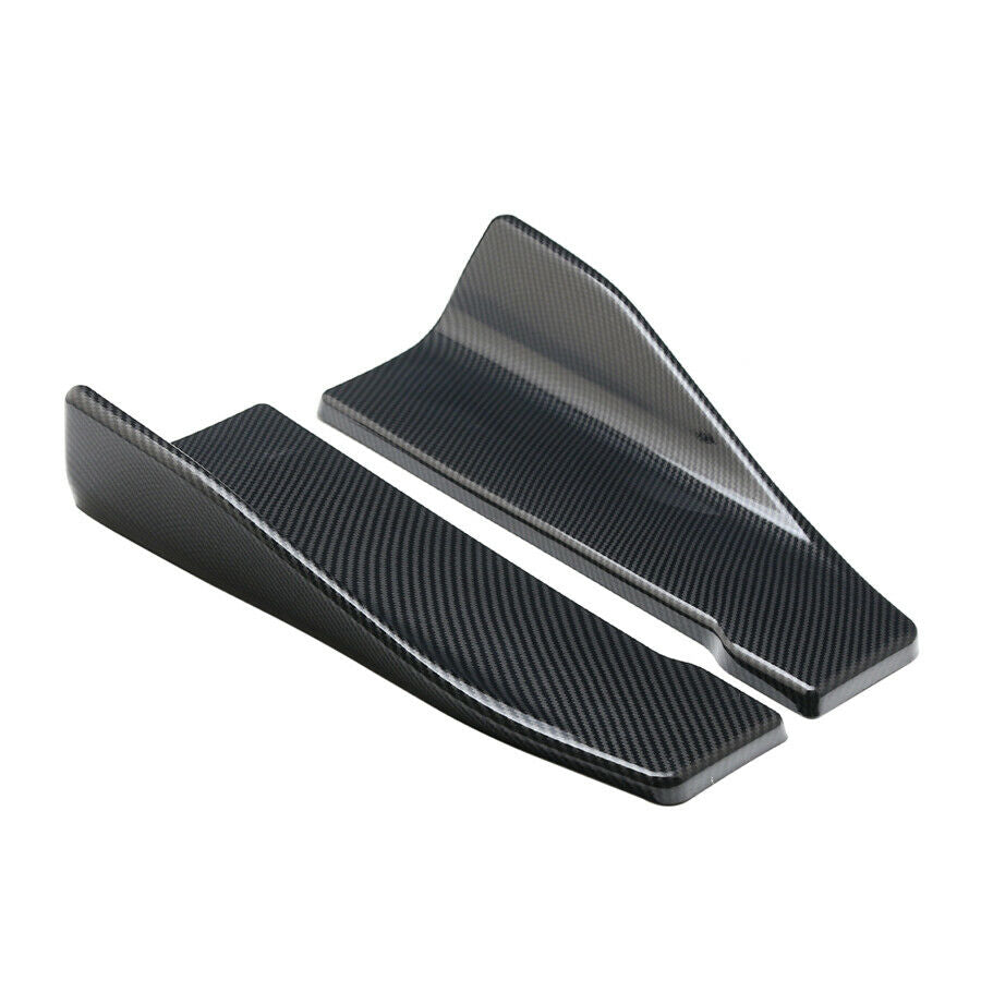 2 Pcs Car Side Skirt Rocker Splitters Diffuser Winglet Wings Bumper Carbon Fiber