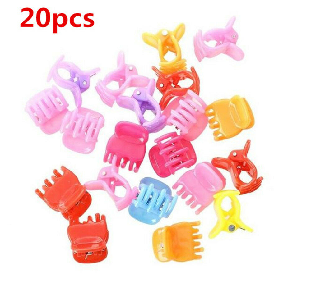 20Pcs Set Fashion Colorful Assorted Mini Small Plastic Hair Clips Claws Clamps !