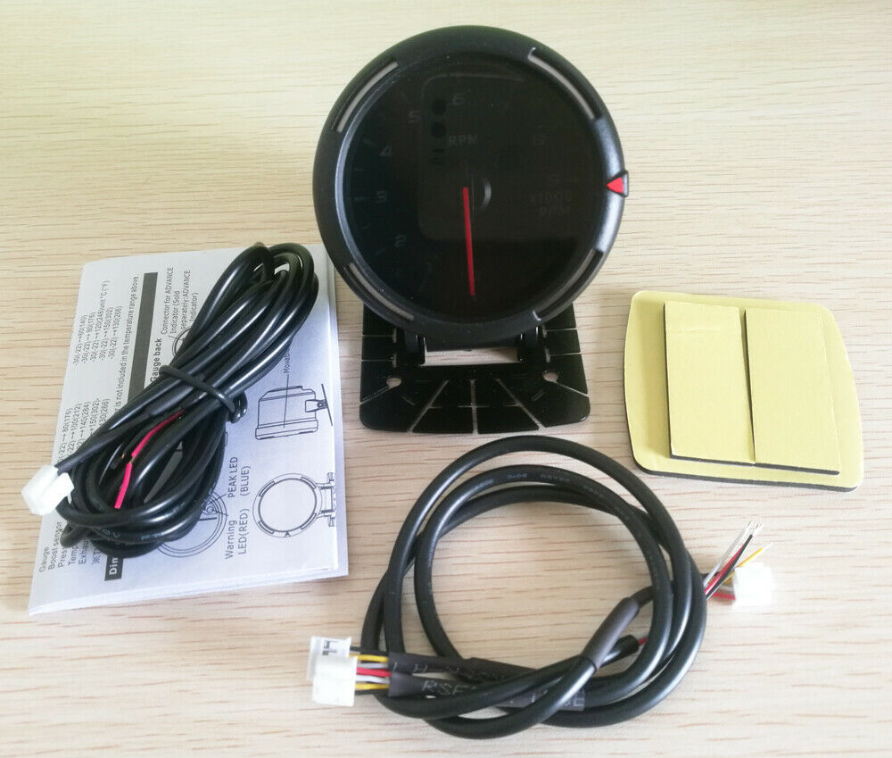 60MM Modified Tachometer 9000RPM Racing instrument With 64 colors light optional