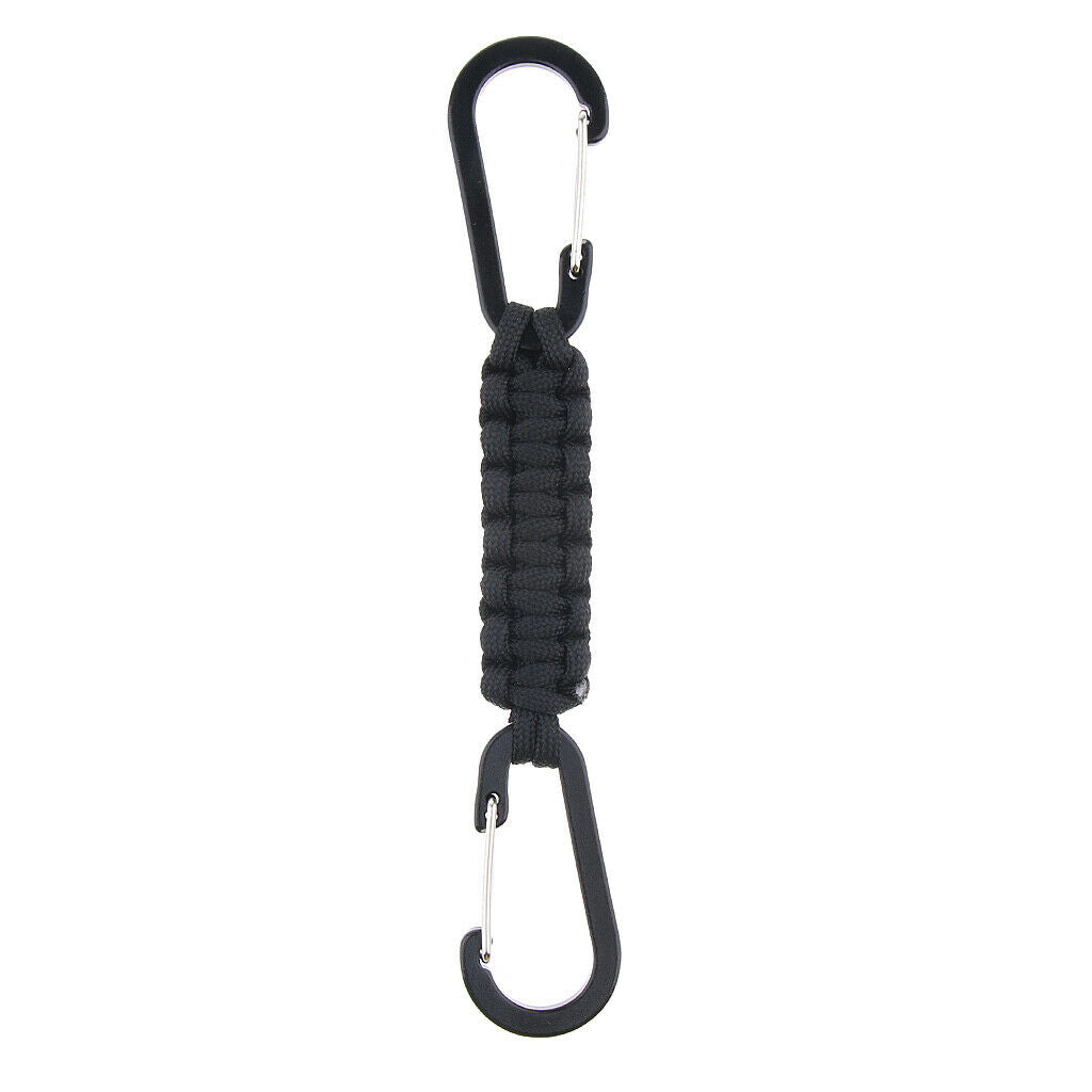 Paracord Keychain Carabiner Survival Tool with Carabiner Black