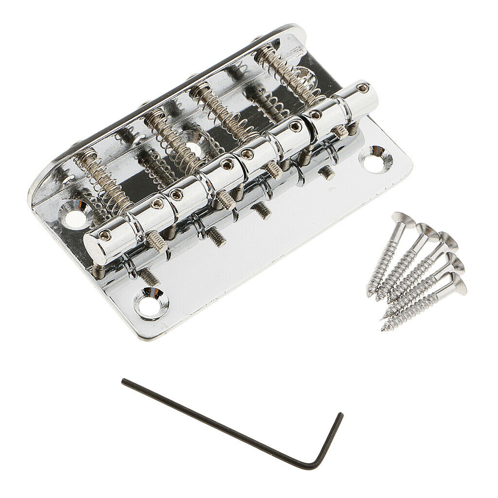 4-Saddle Bridge Rigid Tail Bridge for 4-String Electric Bass Parts
