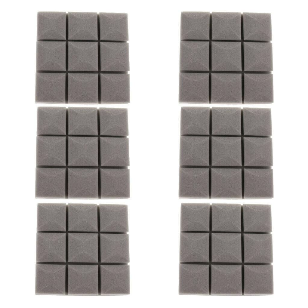 6pcs Acoustic Foam Sound Absorption Panels for Home Audio Equipment Gray