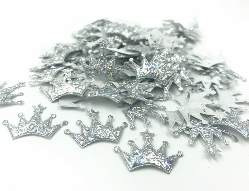 100X Shiny Applique Crown shape Fit Fabric Patch diy craft Decoration 24mm