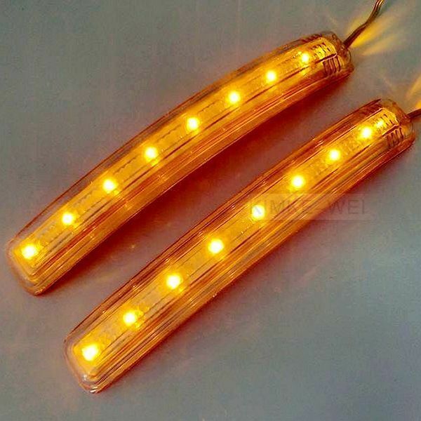 2 x 8 LED Car Turn Signal Indicator Mirror Light Amber