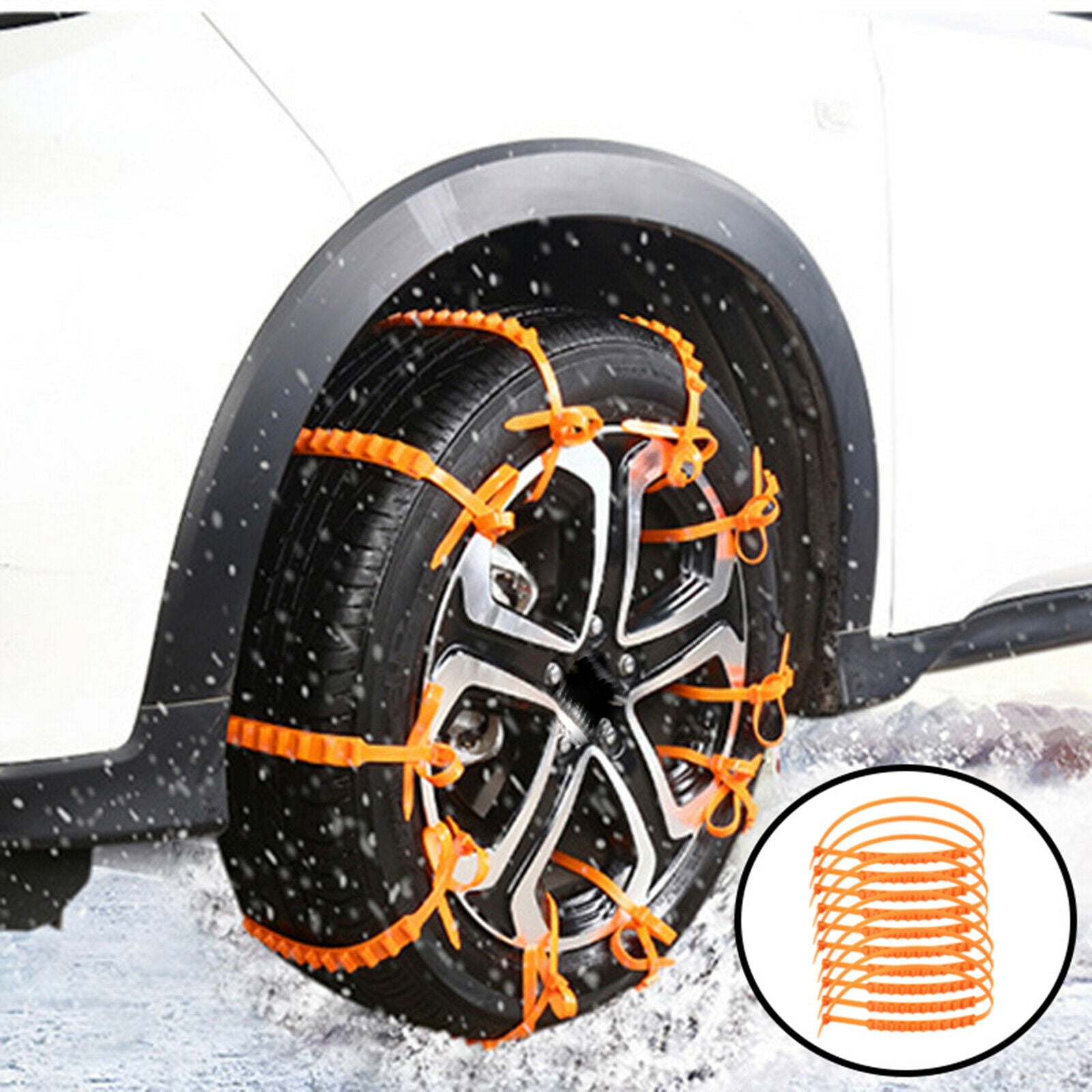 10 PCS Snow Tire Chain for Car Truck Anti-Skid Emergency Winter Driving