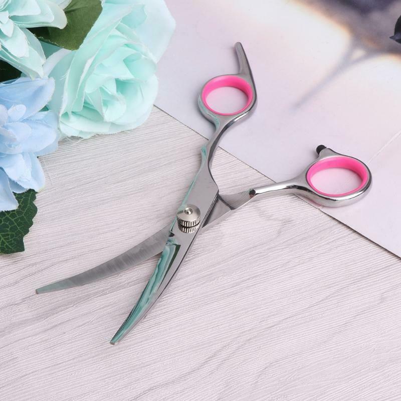 6" Stainless Steel Pet Gromming Curved Blade Scissors Dog Cat Cutting Hair