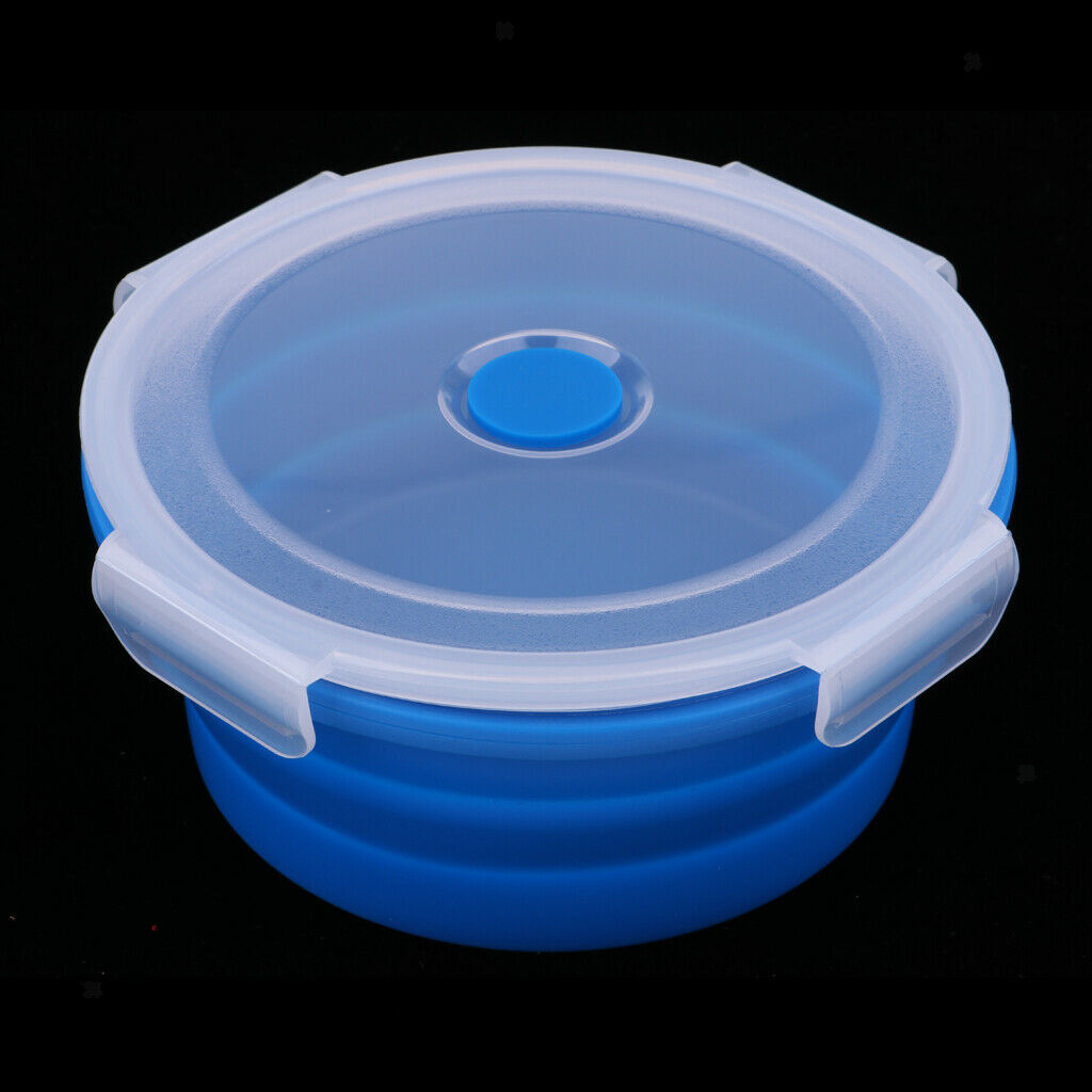 Collapsible Silicone Camping Bowl, Food-grade and BPA-free 400ml Blue