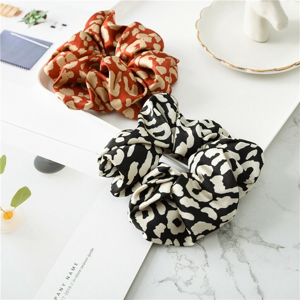 9Pcs Leopard Print Hair Scrunchies Mixed Color Hair Band Stretch Hair Ties