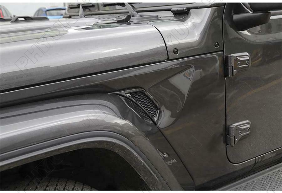 For 2020-21 Jeep Gladiator JT Leaf Plate Air Inlet Trim Cover Carbon Fiber Look