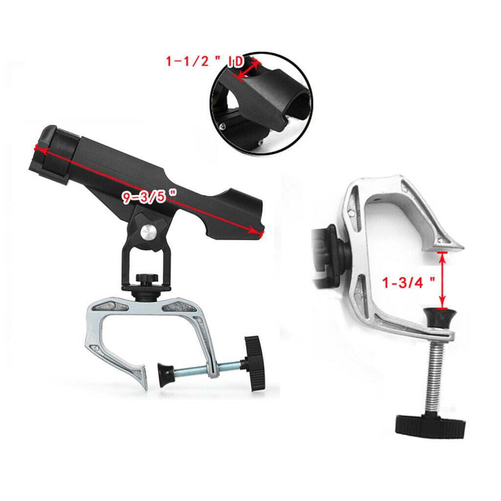 360 Degrees Rotatable Fishing Rod Holder Bracket W/ Screws For Boat Kayaking