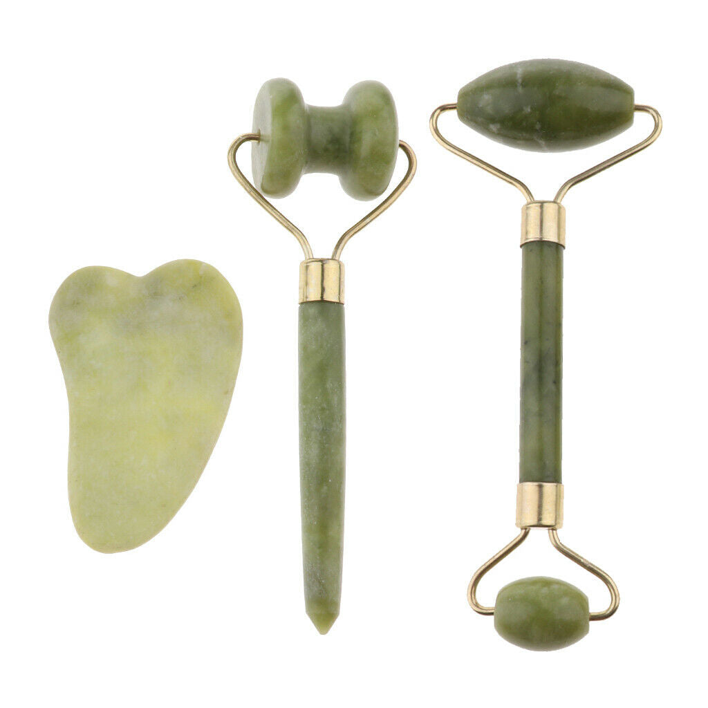 3 Sets Facial Jade Roller Gua Sha Massager for Face/Eye/Neck Lifting Tools