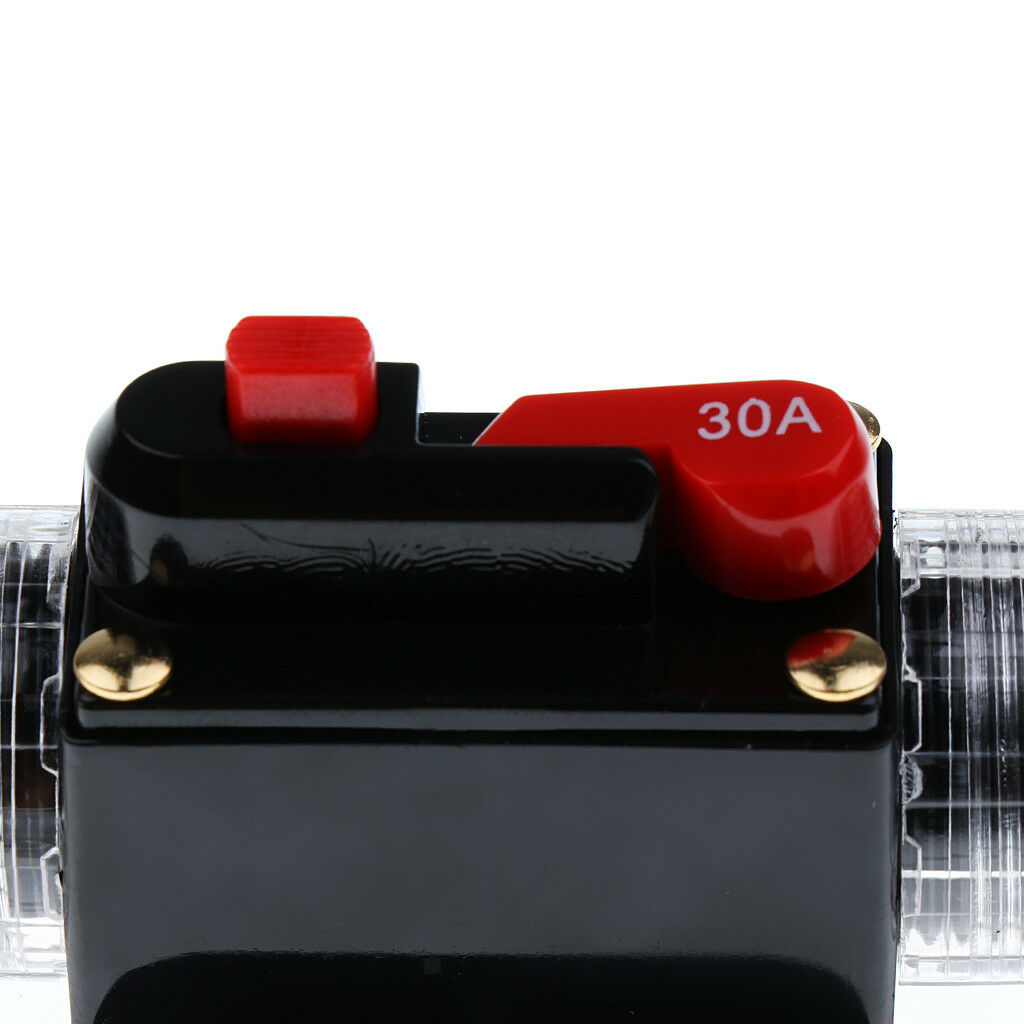 Car Boat Audio Circuit Breaker with Inline Manual Reset Fuse Holder 30A AMP