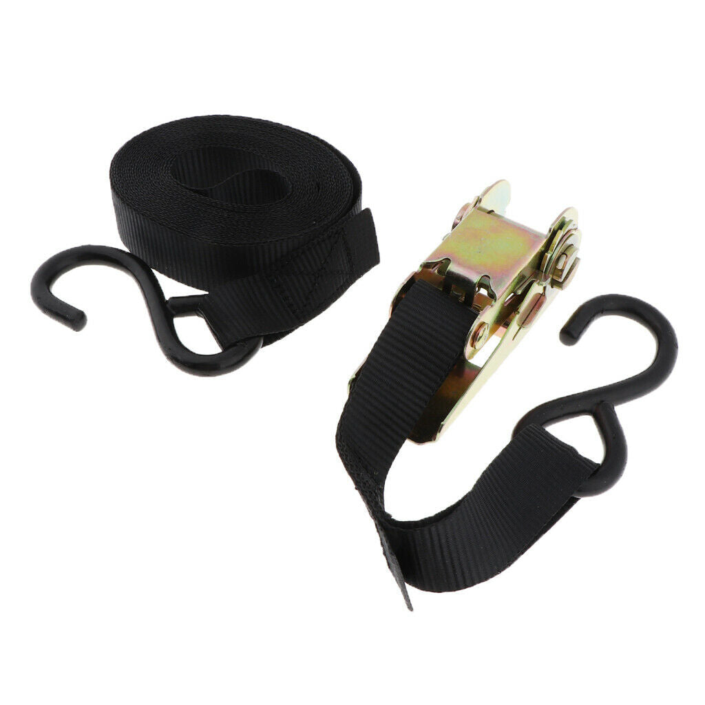 Travel Tie Down Strap Ratchet Belt Luggage Bag Cargo Lashing Metal Buckle