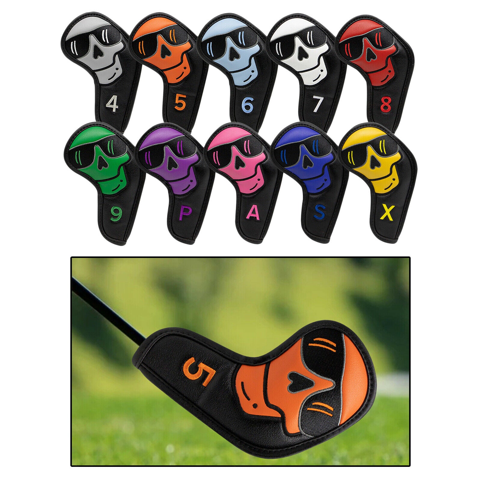 10pcs Golf Iron Head Covers for Golf Clubs Headcovers Protector w/ No.Tag