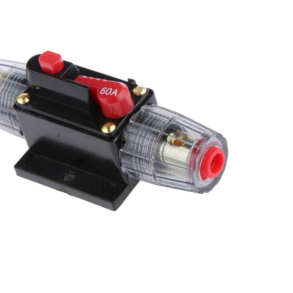 Manual Reset Circuit Breaker 12v/24v Car Boat Audio Fuse Holder 50A 60A 80A