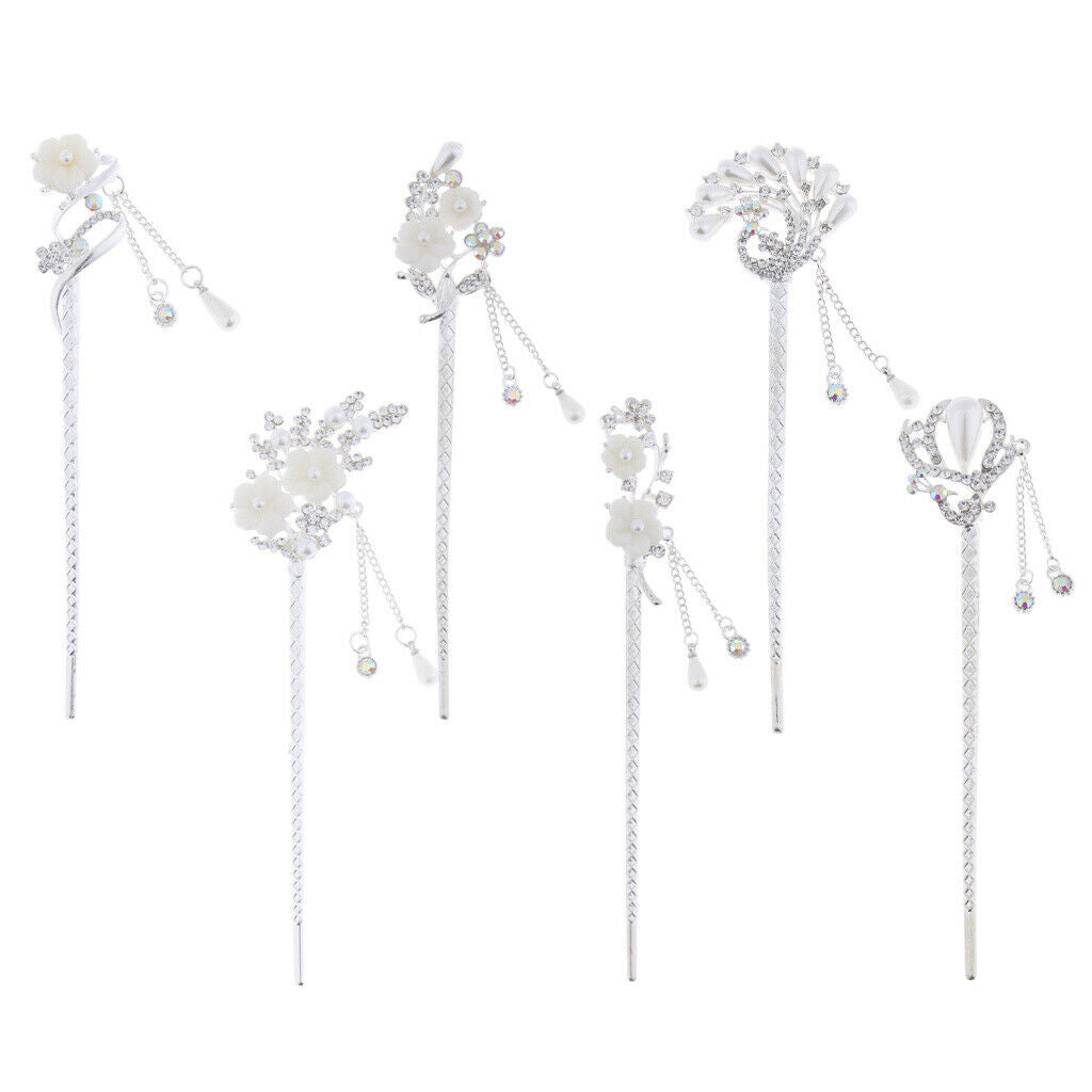 Set of 2 Elegant Women Girls Hair Stick Chopstick Dangle Hairpin Pin Tassel
