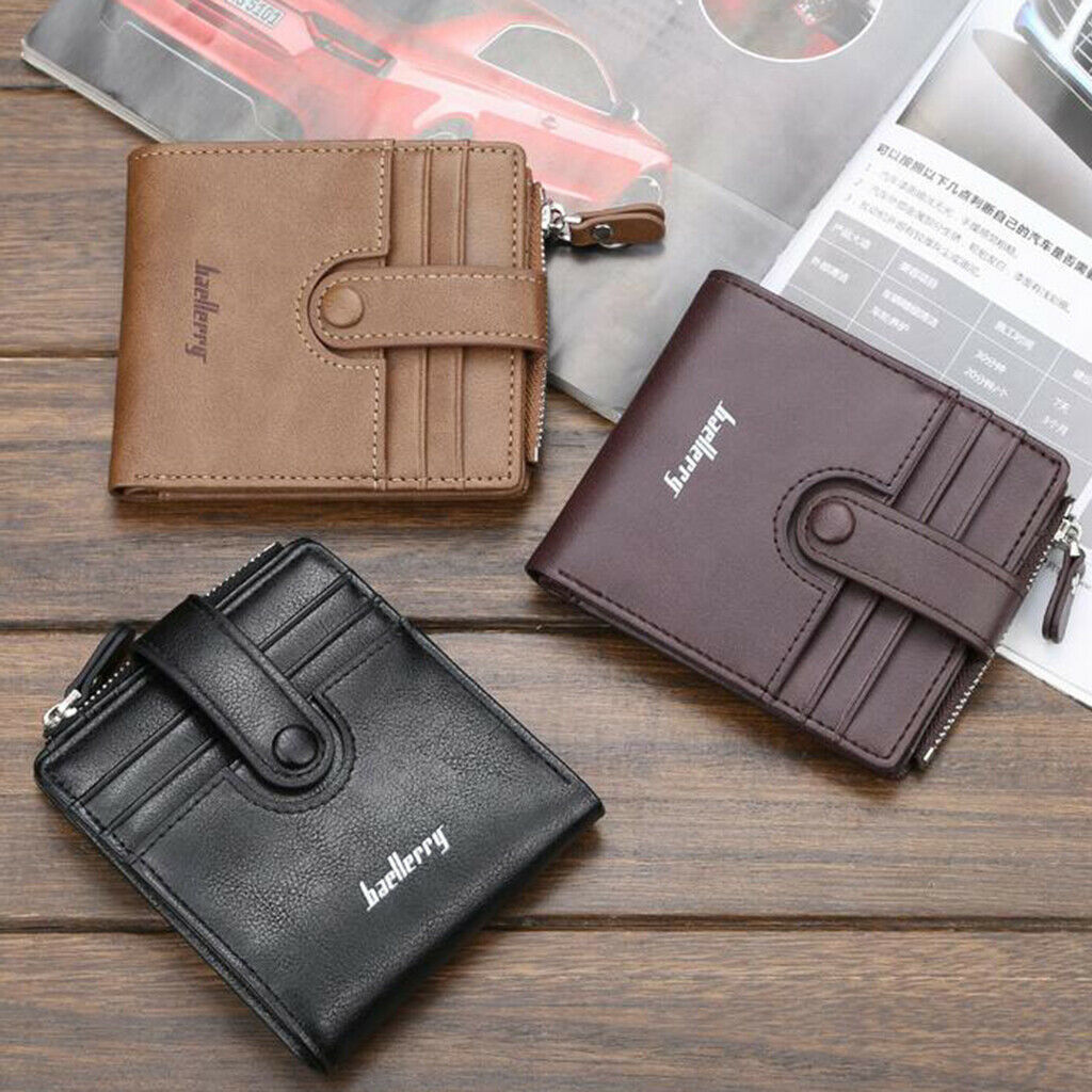 Male Wallet Folding Credit Card Holder Bifold Wallet Coin Purse Gift Brown