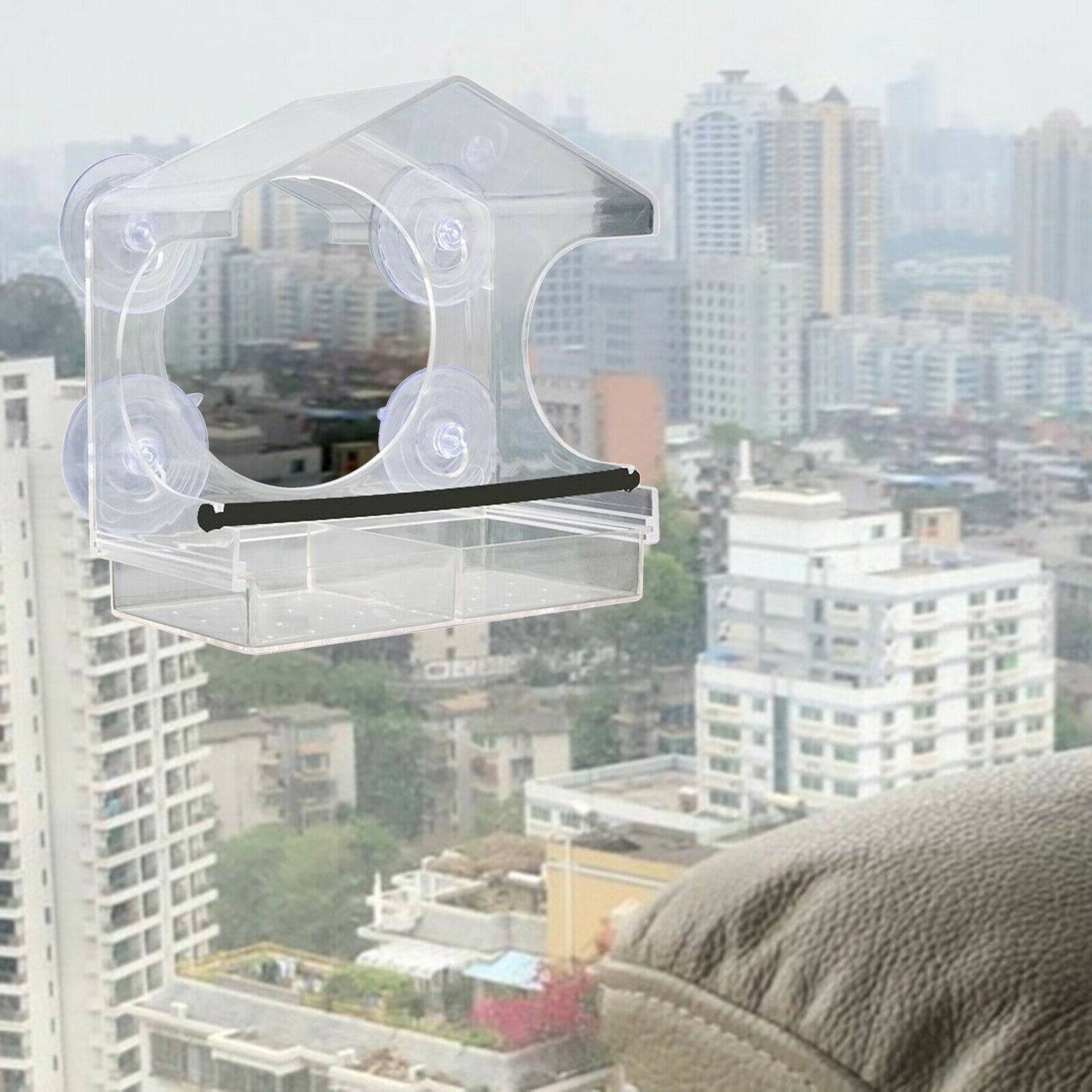 Clear Birdfeeder Bird Viewing Birdhouse Removable Sliding Tray for Pet Birds