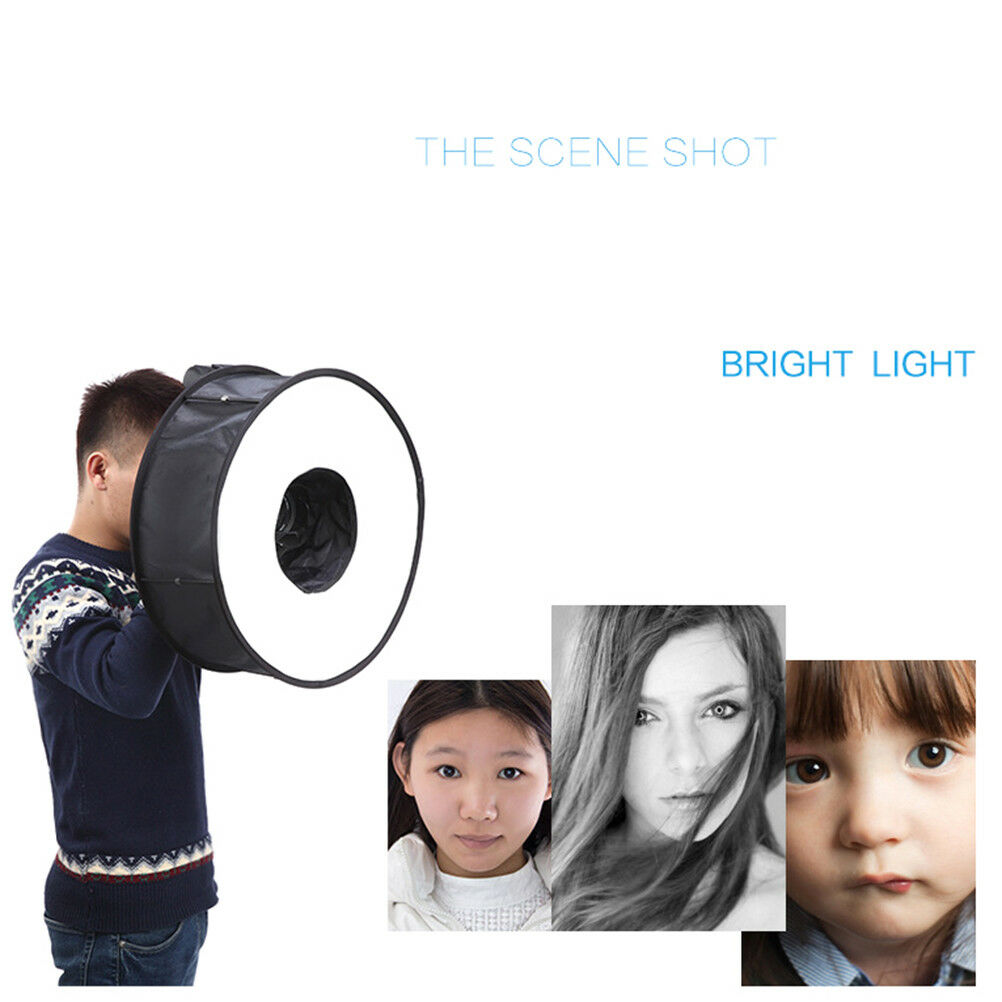 18"/45Cm Photo Ring Speedlight Softbox Round Diffuser For Speedlite Flash  FG