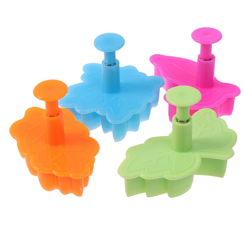 4Pcs/set Cookie Cutter Kit DIY Fall Maple Leaf Cake Mold Flower Plungers .l8