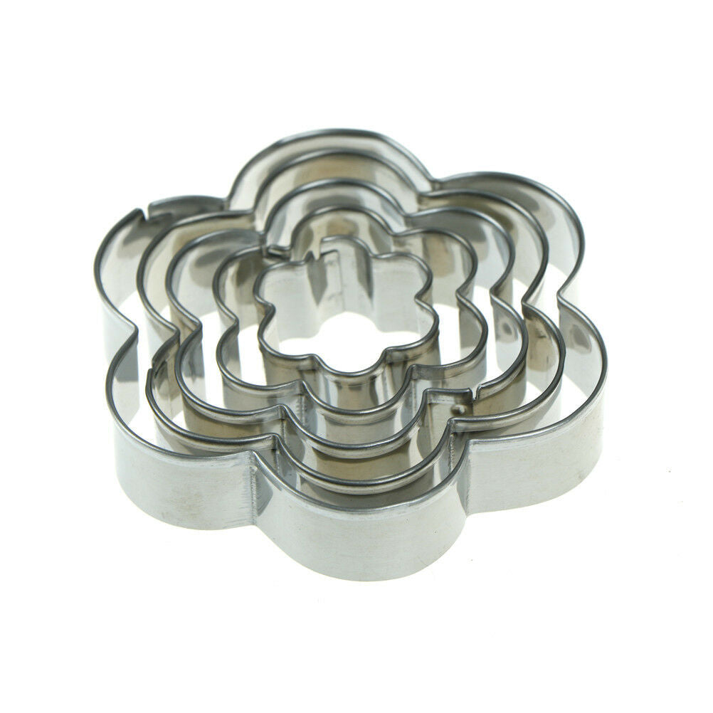 5X flower shape stainless steel cookie cutter cake baking mould biscuit mo.l8