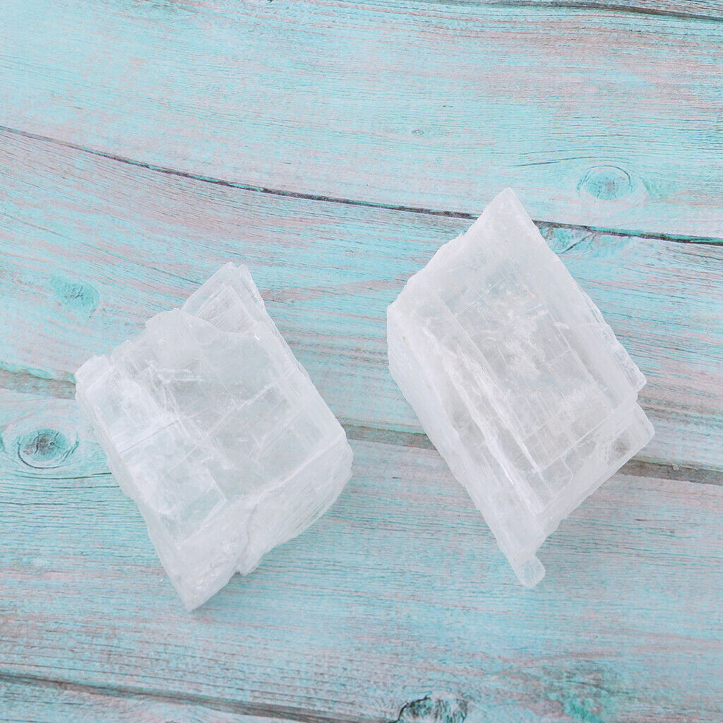 2pcs Transparent Crystal Rocks Mineral, Geology Collection Kids Class Science