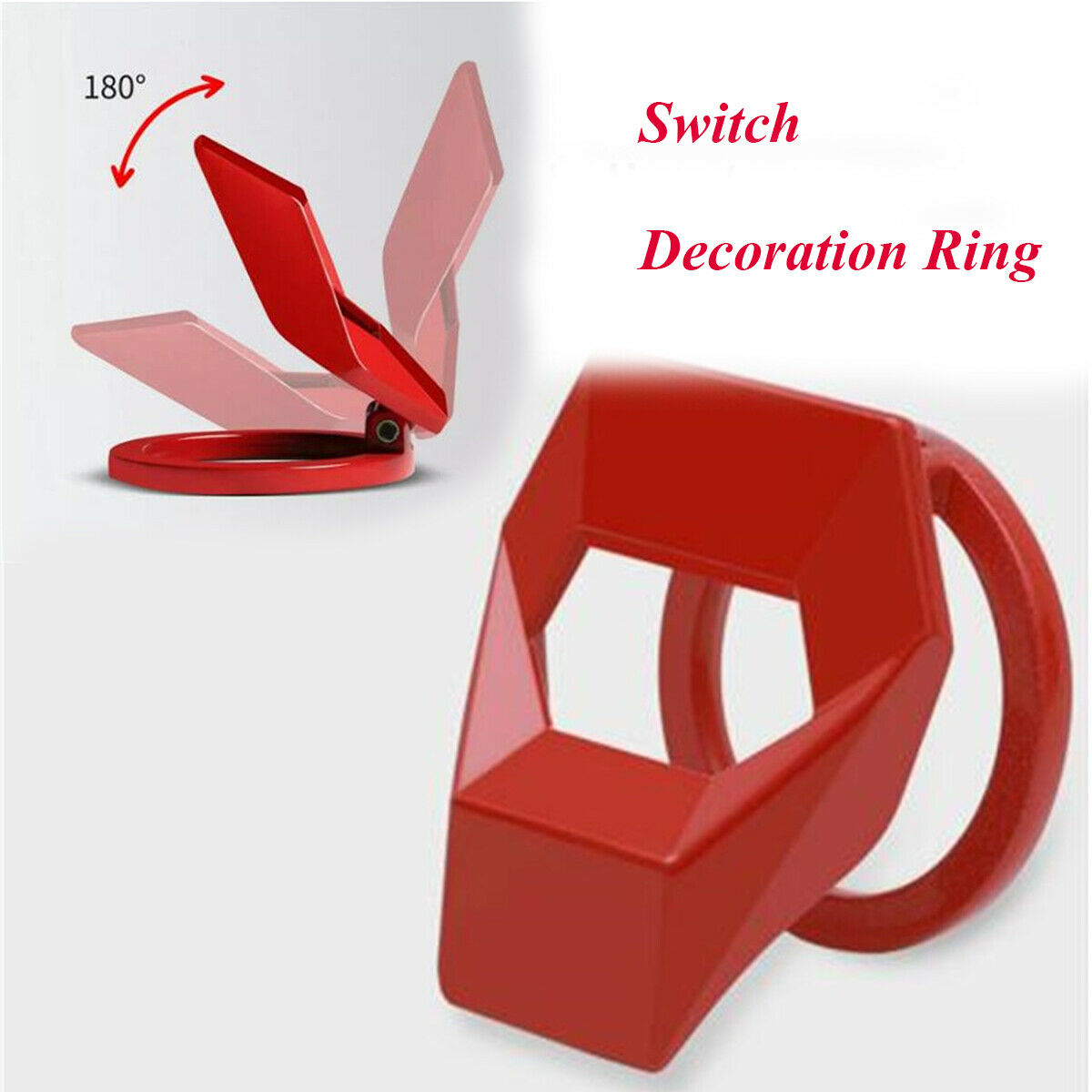 1x Red Aluminum Alloy Decoration Engine Switch Button Protection Cover Car Parts