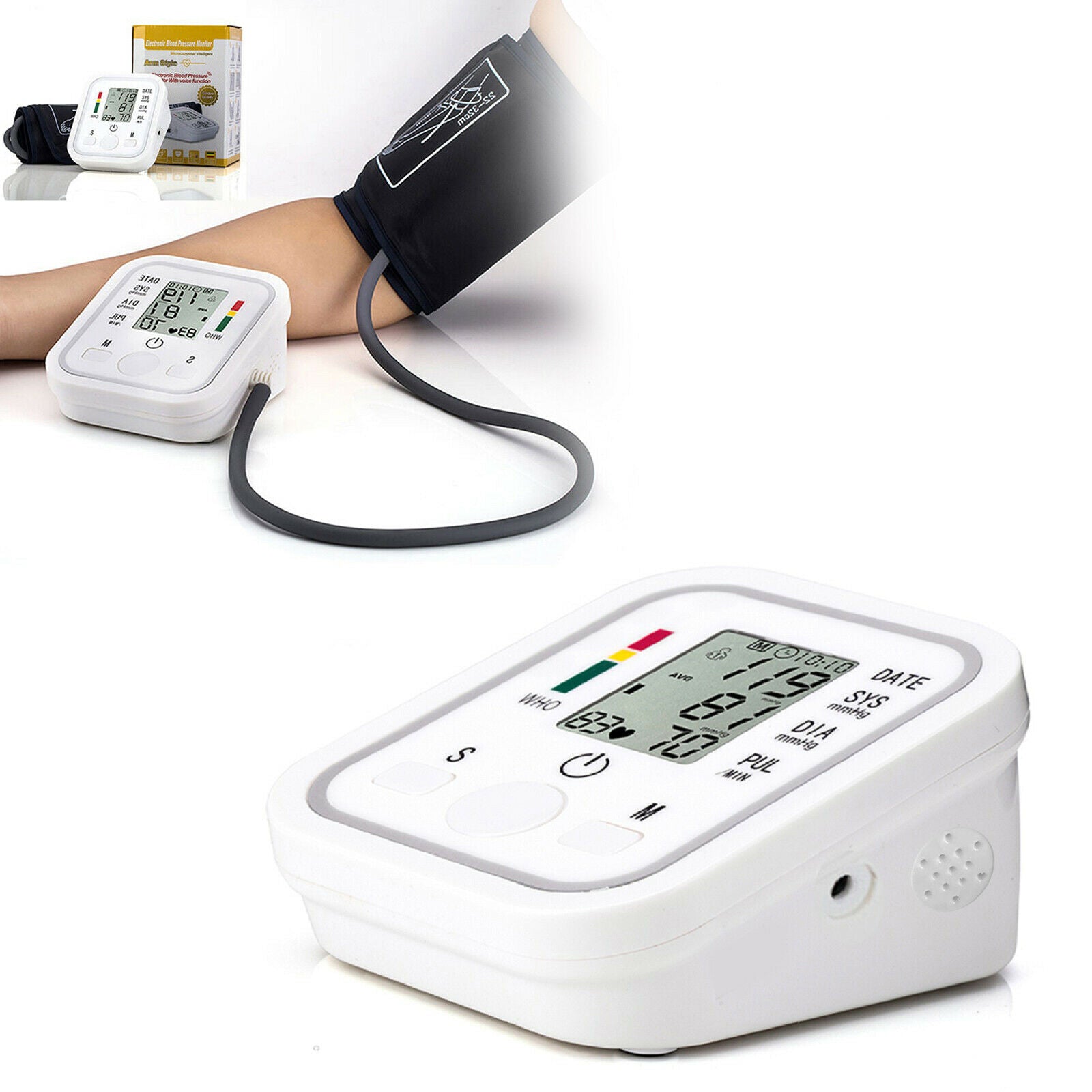 Automatic Upper Arm Blood Pressure Monitor Digital BP Cuff Machine Pulse Meter