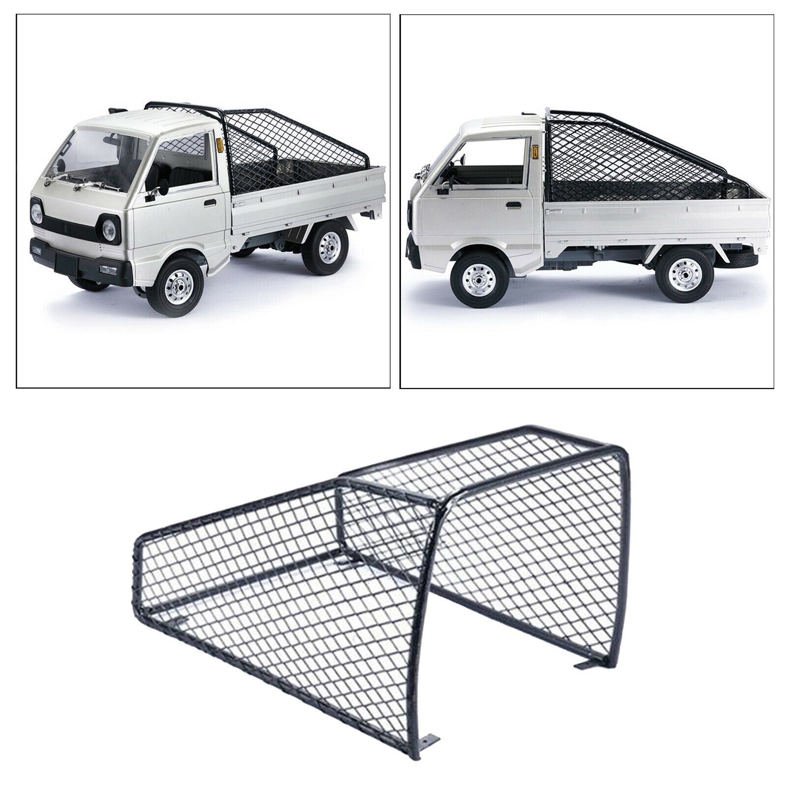 Rear Bucket Roll Cage Accessory fits for WPL D12 RC Black 182x135x115mm