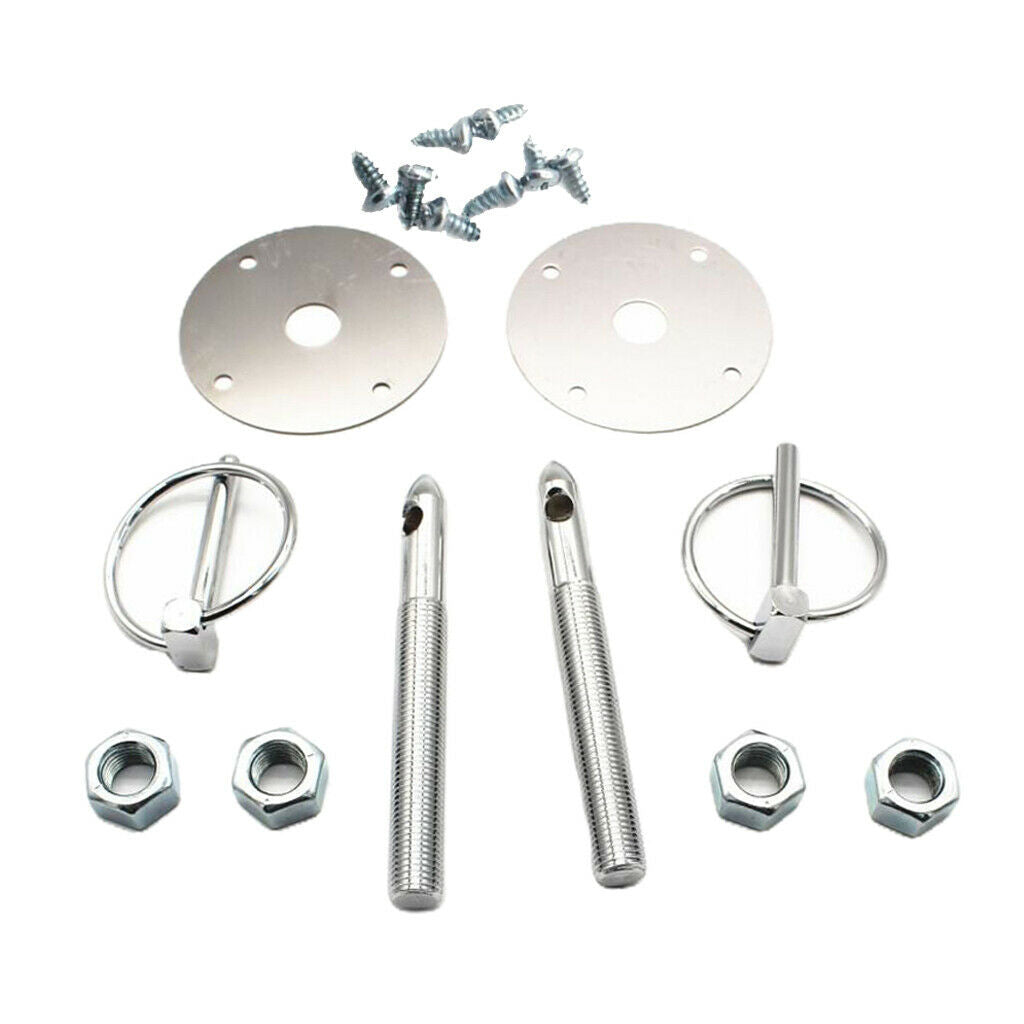Aluminum Car Auto Engine Hood Latch Pin Set Assembly For Chevy Ford