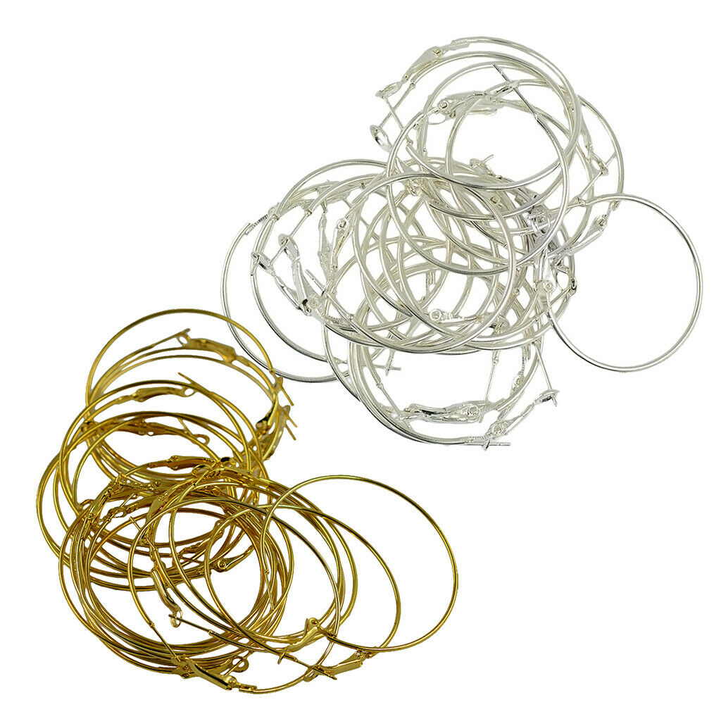 40pcs Brass Metal Earring Hoop Beading Components Jewelry Finding Making 2
