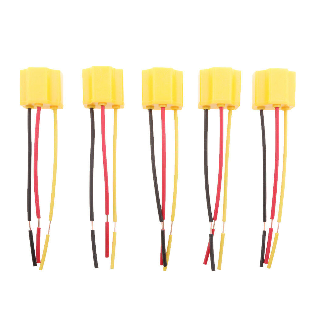5x 9003 H4 Connector Female Socket Holder Base Light Bulb Harness Pre-wired