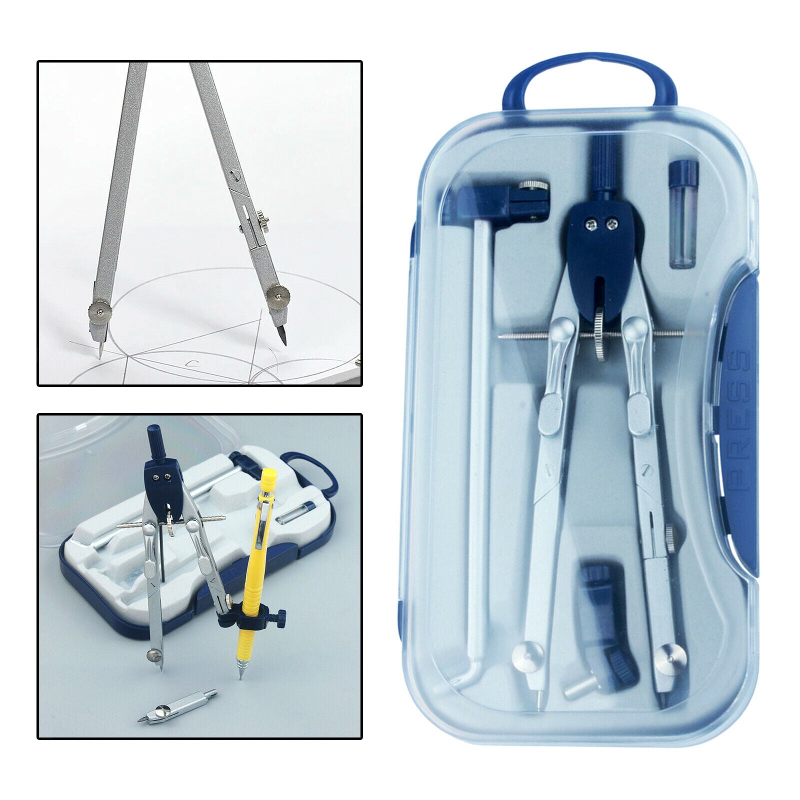 4Pack Adjustable Drawing Compass Set Storage Box Circle Drafting Stationery