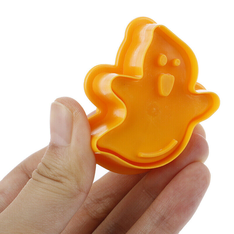 Halloween Pumpkin Ghost Theme Plastic Cookie Cutter Plunger Cake Decora T.l8