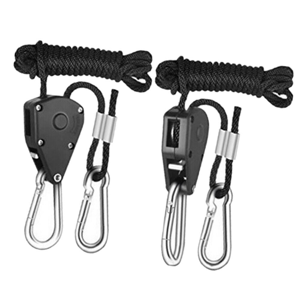 3 Pair 1/8" 2.5m Long Grow Light Rope Clip Hanger 68Kg Capacity Heavy Duty