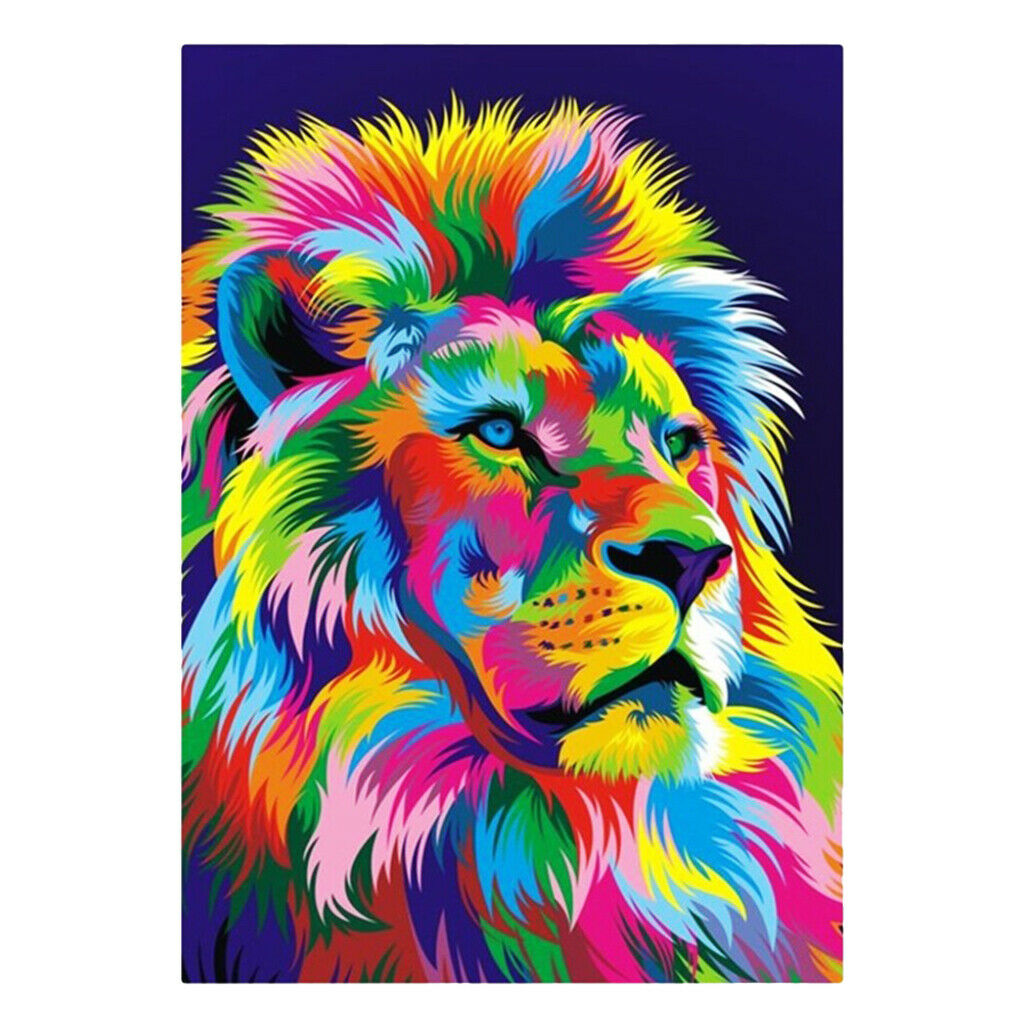 DIY 5D Animal Dog Diamond Painting Embroidery Cross Stitch Kit 30x40cm Lion