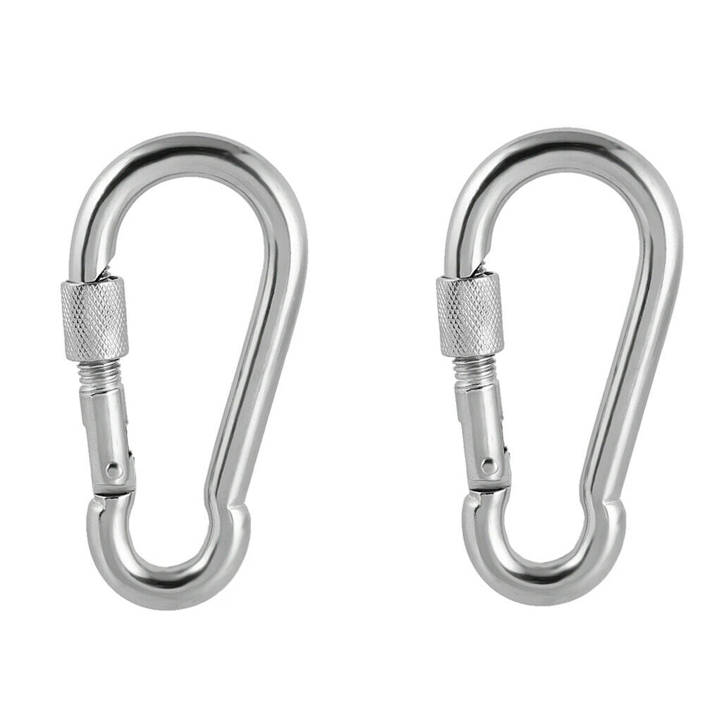2x Strong Snap Hook Outdoor Camping High Strength Carabiner Clips Karabiner