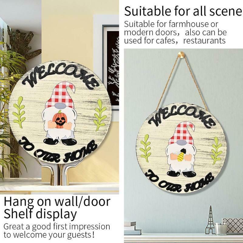 Gnome Door Hanger Seasonal Sign with Interchangeable Pieces Christmas Holiday