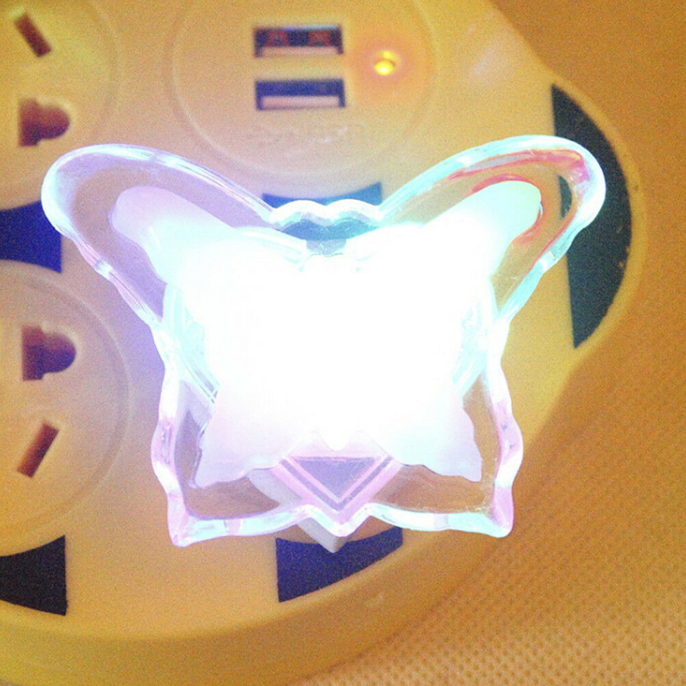 Romantic Led Colorful Butterfly Night Light Plug Led Fashion Home Decorati C Kt