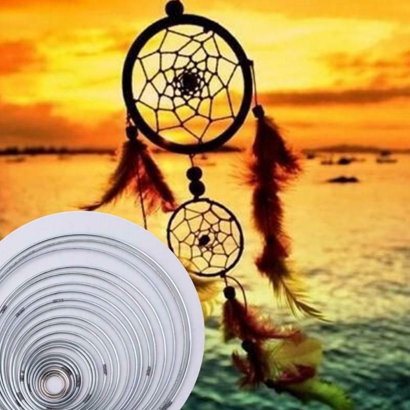 22pcs/set Metal Hoop Dreamcatcher Ring Wall Hanging Macrame Craft Home DIY Decor