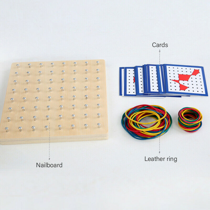 Wooden Toys Geoboard Mathematical Manipulative Block-30Pcs Pattern CardsFCA