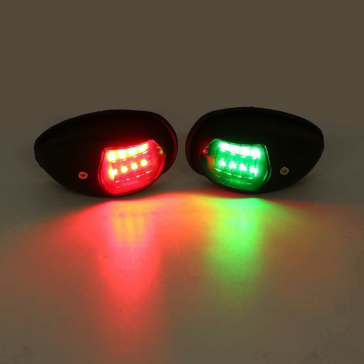 2Pcs 10V-30V Universal ABS LED Navigation Light Lamp For Truck Trail Van Black