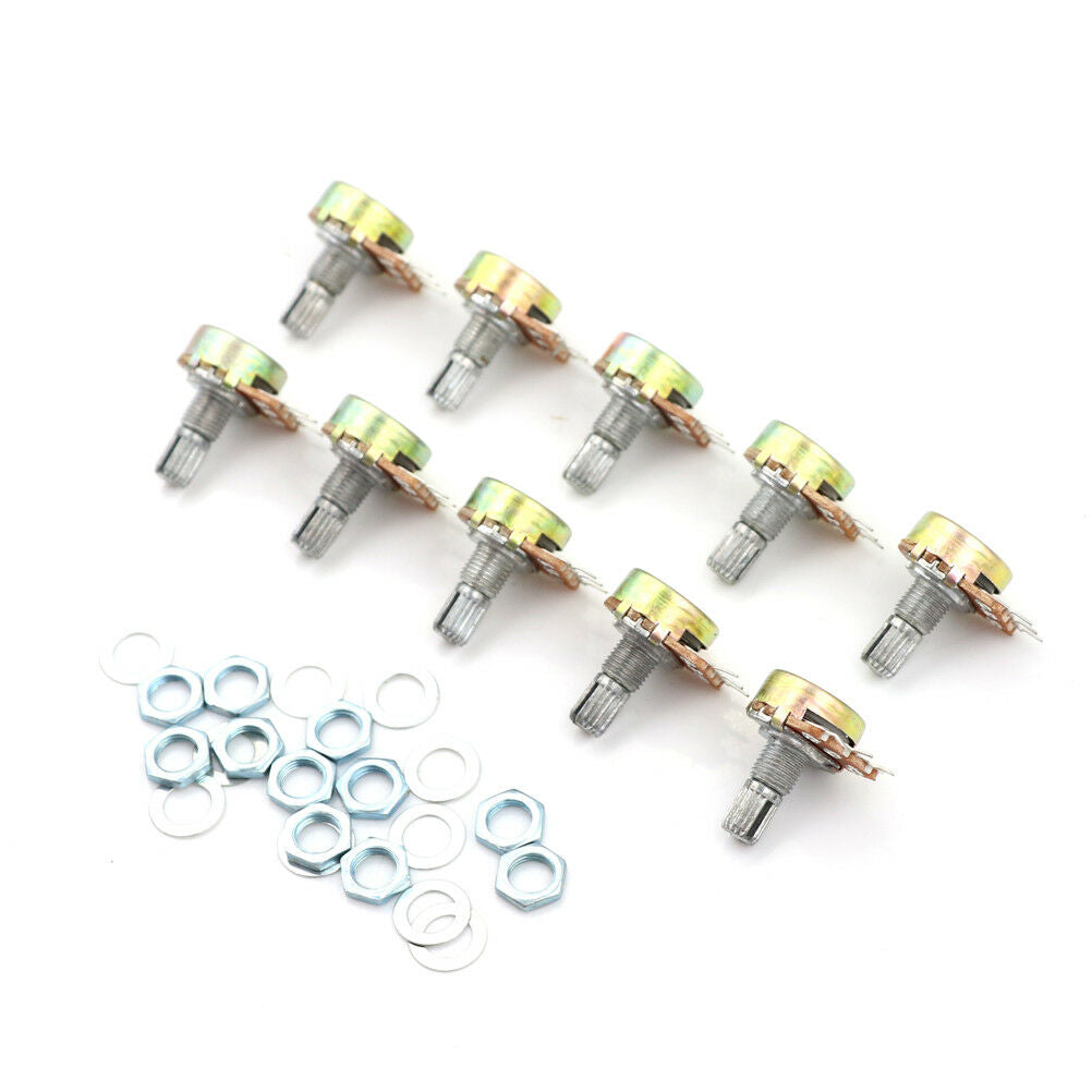 10x 100K Ohm Linear Taper Rotary Potentiometer Panel Pot B100K 15mm 3Pin WH14 SJ