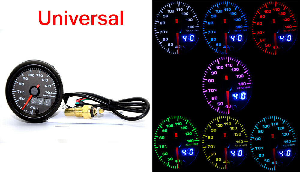 2" 52mm Auto Car Water Temperature Gauge 40â„ƒ-140â„ƒ Water Temp Meter With Sensor