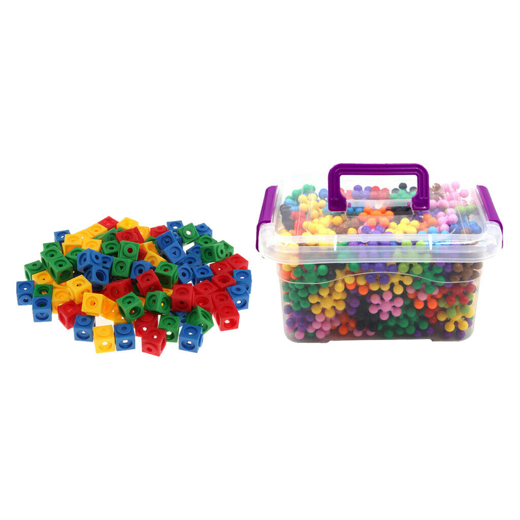 Snowflake Building Blocks STEM Toys DIY + Math link Cubes Starter 4-Color