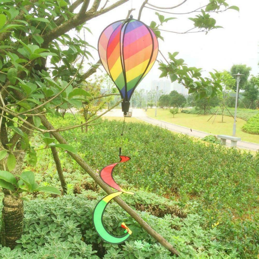 16.92in Rainbow Hot Air Balloon Wind Balloons Garden Lawn Decor Kids Outdoor