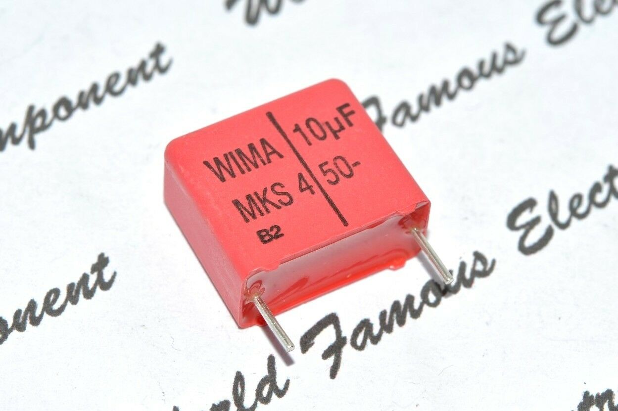 1pcs - WIMA MKS4 10uF (10µF) 50V 5% pich:15mm Polyester Capacitor