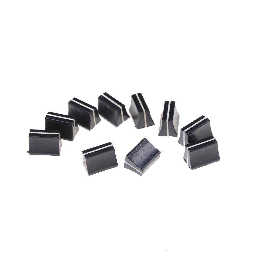 10 x Black Slide Potentiometer Mixer Fader Knob 19mmLx12mmW for 4mm Shaft  NC